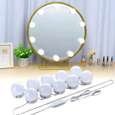 Сучасне дзеркало з LED підсвіткою: 10 ламп, 3 режими, USB з липучками